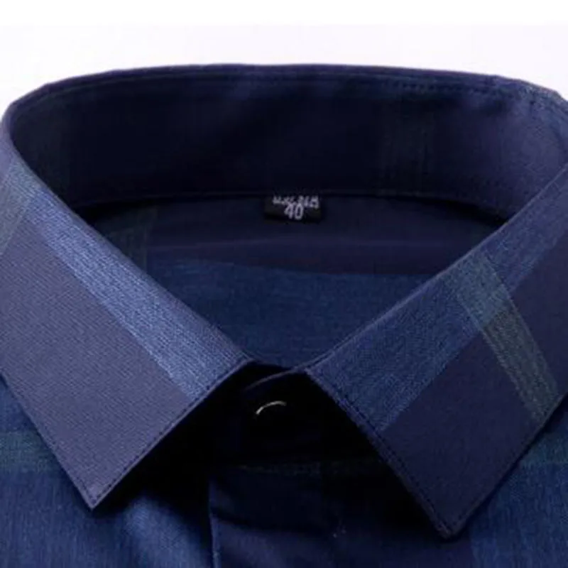 Мужские деловые рубашки с длинным рукавом для работы Camisa формальные в клетку
