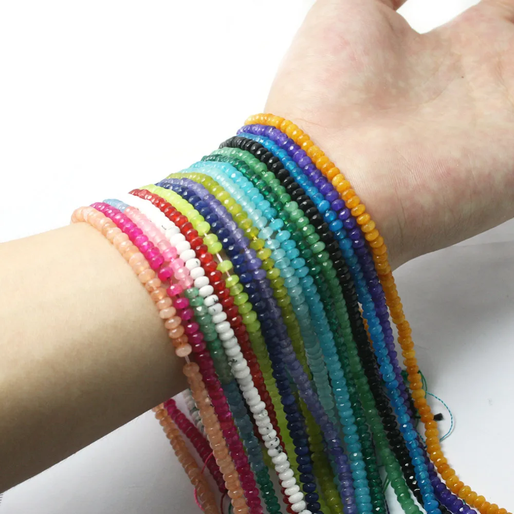 Бусины Из Натурального драгоценного камня 3x4 мм граненые разноцветные для