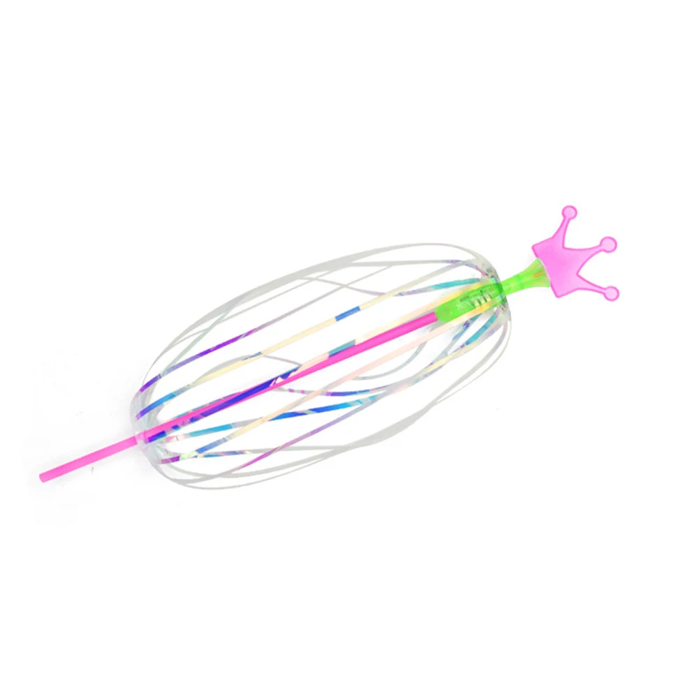 

2020 New Variety Magic Flashing Twisted Bubble Wand Light-up Spin Rainbow Bubble Ball Toy for Kid Random Color