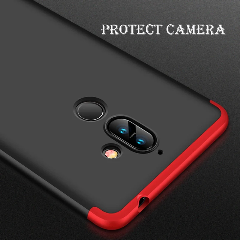 Защита Ultra Slim чехол для телефона Nokia 7 Plus 3 в 1 матовый жесткая задняя панель из