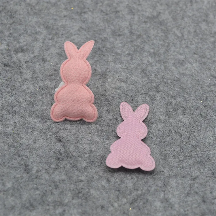 pink 48 шт./партия, 2,8*5 см, кролик, мягкие аппликации для DIY ручной работы, Детские аксессуары для волос, подарочные украшения, аксессуары - Цвет: pink