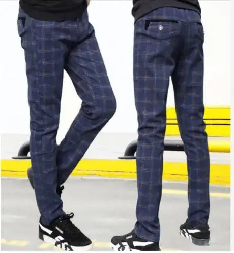 Одежда для детей повседневные штаны мальчиков весенне осенние модели в клеточку