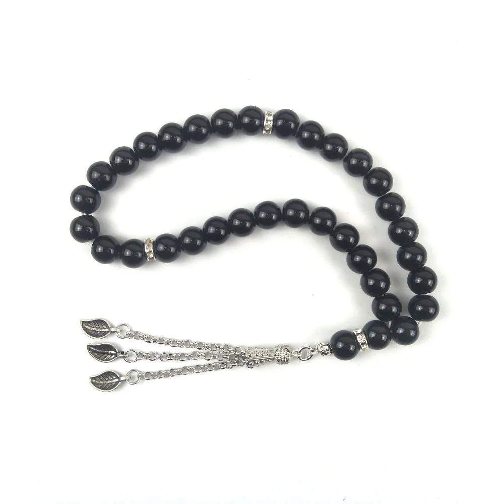 Tesbih black &amp green 33pcs tasbih crystal glass beads prayer for wedding gift 1pc | Украшения и аксессуары