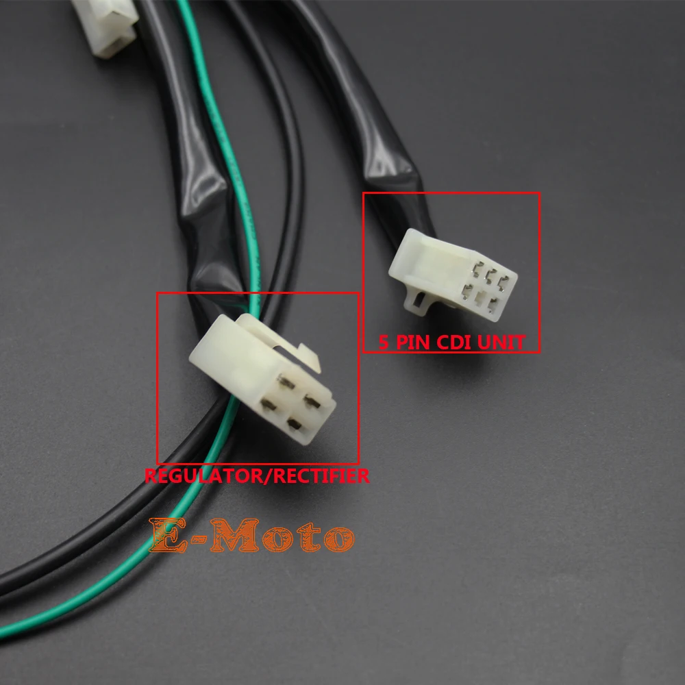 Kick Start жгут проводов двигателя ткацкий станок + легкий провод для 50 70 90 110 125cc PIT PRO