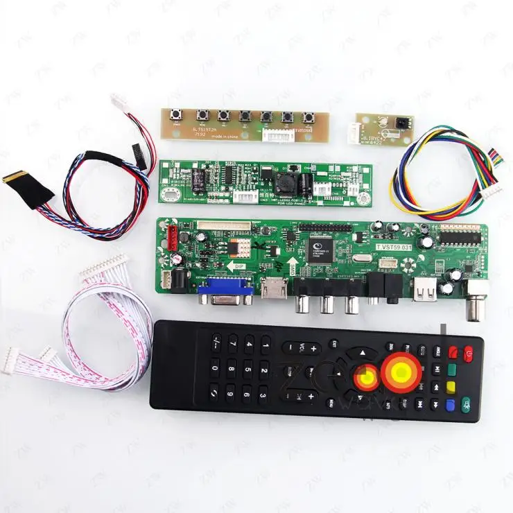 ТВ HDMI VGA USB CVBS RF LCD плата контроллера для 24 &quotдюймов M240HW01 1920*1080 | Компьютеры и офис