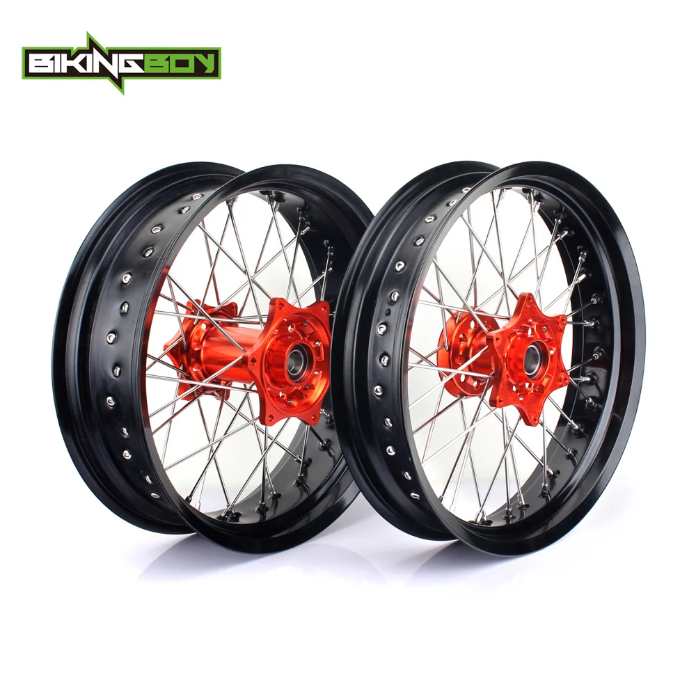 BIKINGBOY 17 &quotSupermoto передний задний обод колеса ступица для KTM SX 150 XC 300 F 250 350 450 15 16 125