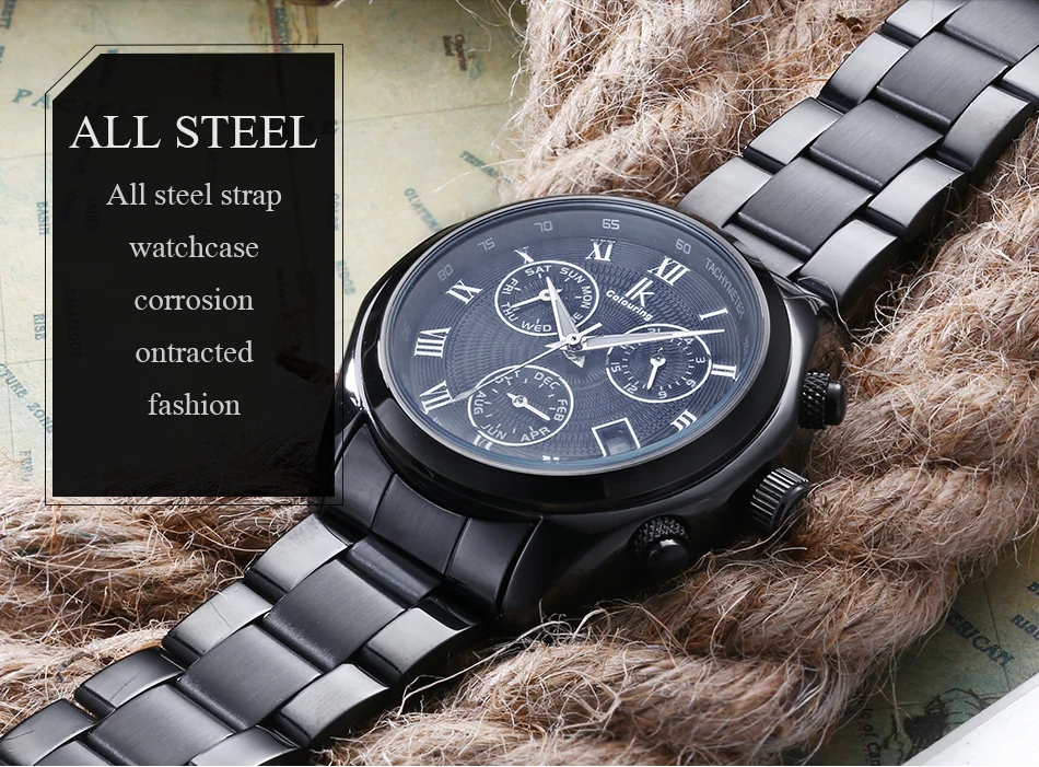 Мужские часы IK с римскими цифрами автоматические многофункциональные