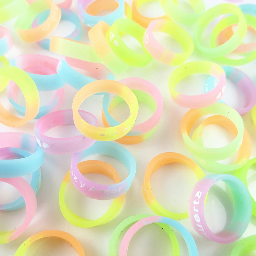 Горячая мода ювелирные изделия светящиеся кольца флуоресцентные милый