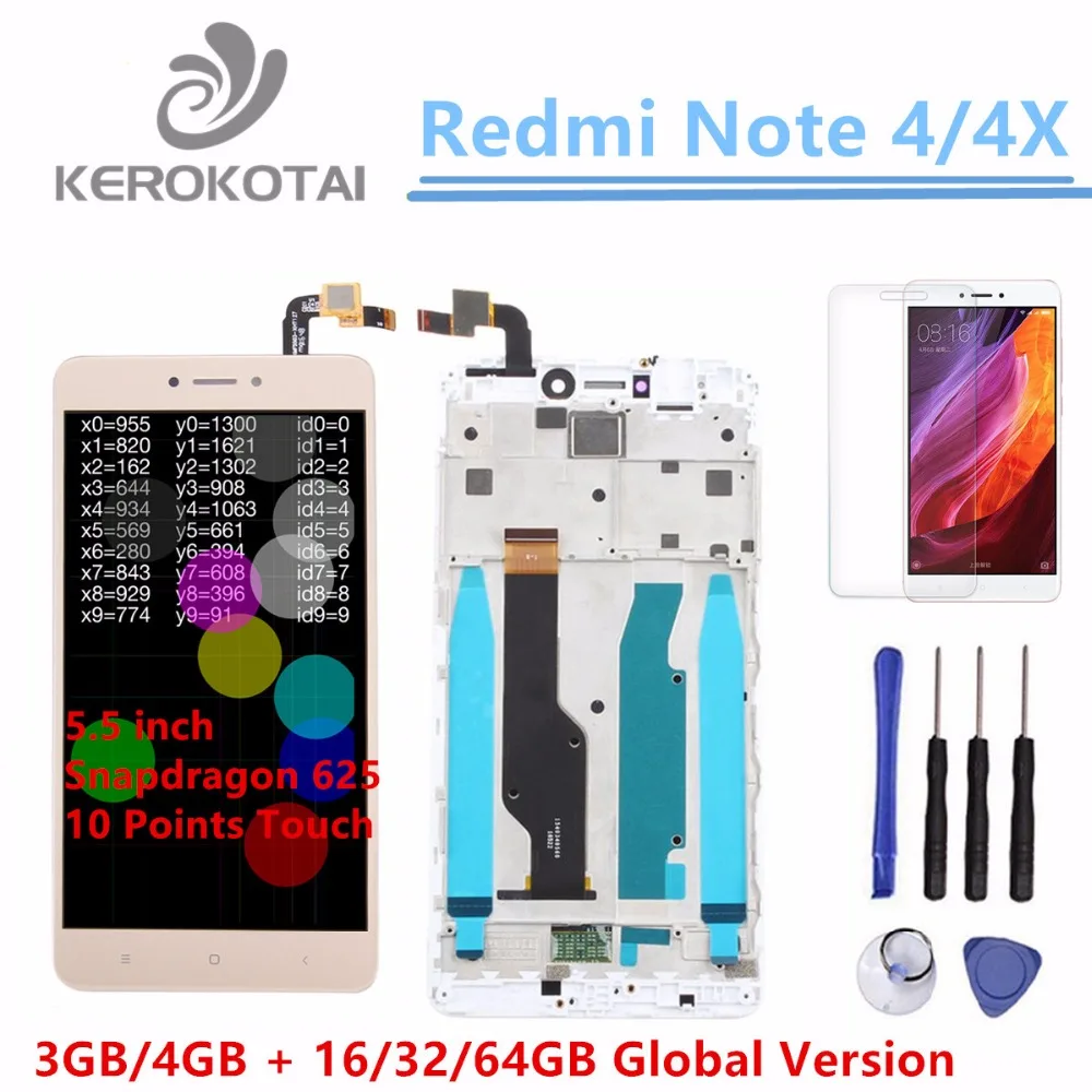 Для Xiaomi Redmi Note 4X глобальная версия Snapdragon 625 ЖК дисплей сенсорный экран дигитайзер