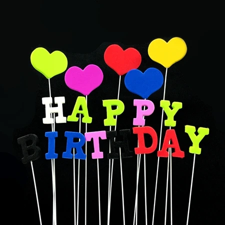Colorful happy birth 1 Набор Топпер для торта, выбор звезды, супергероя, Бэтмена, Микки Мауса, с днем рождения, для детей, для душа, вечерние украшения для кексов, подарки - Цвет: Colorful happy birth