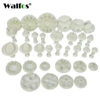 walfos 33 pieces plunger fondant cutter cake tools cookie biscuit cake mold mould craft diy 3d sugarcraft cake decorating tools