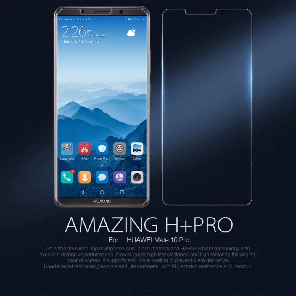

Защитное стекло Nillkin Amazing H + Pro, закаленное стекло для HUAWEI Mate 10 PRO, защитная пленка
