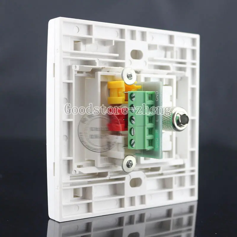 

Wall Face Plate 3RCA AV + TV Cable Jack Outlet Socket Assorted Panel Faceplate