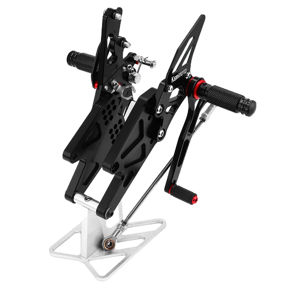 Black KEMiMOTO MT-03 R3 CNC регулируемый задний Набор Rearsets Подножка для Yamaha YZF R25 R3-& MT-25- новое поступление - Цвет: Black