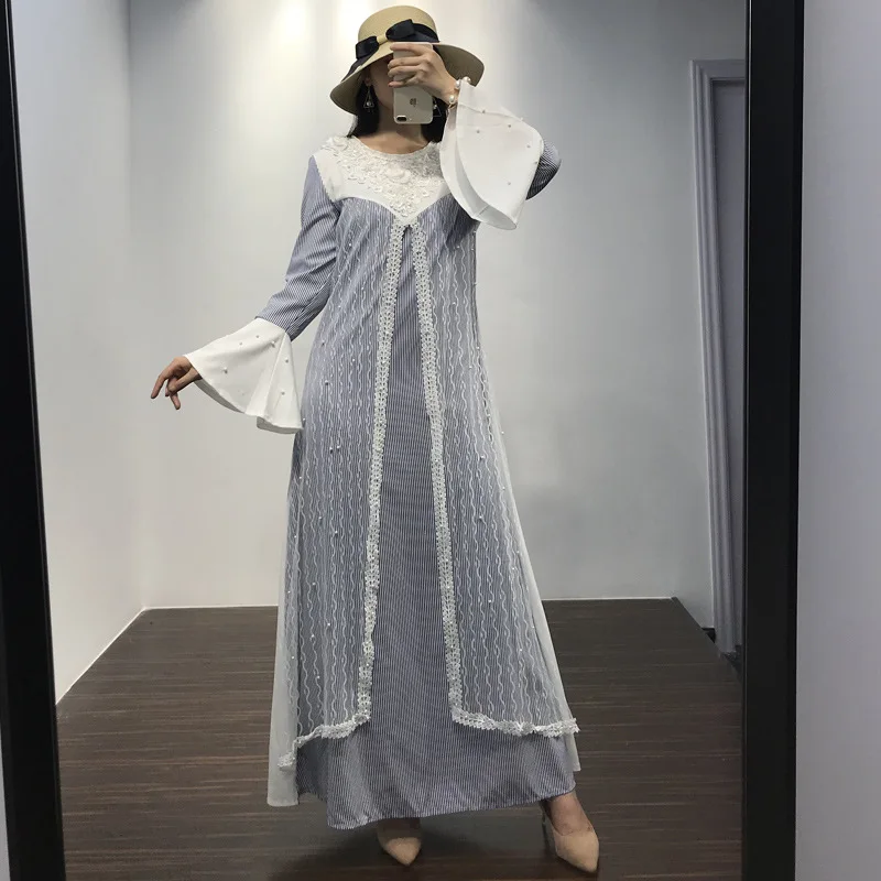 2019New модное женское платье из лоскутков для молодых девушек, длинное мусульманское платье Рамадан, Малайзия Индонезия, женское платье, повседневная одежда в исламском стиле