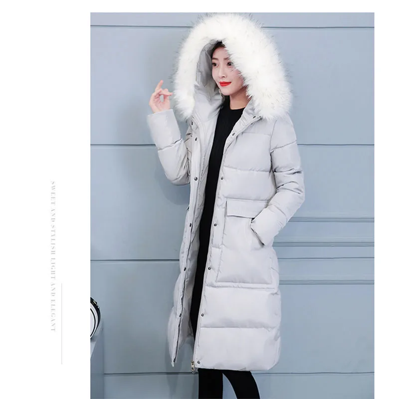 Длинная теплая Толстая Женская куртка зимняя женская Стеганая пуховая верхняя