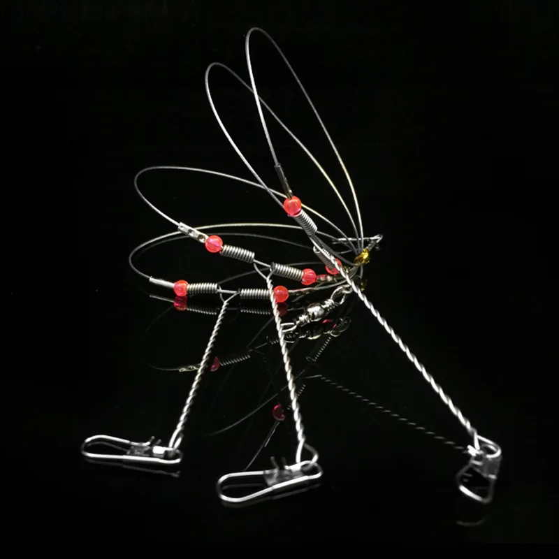 Minfishing 2 pcs Wire Fishing Line Connector with Barrel Swivels Beads Sea Accessorries Tool | Спорт и развлечения