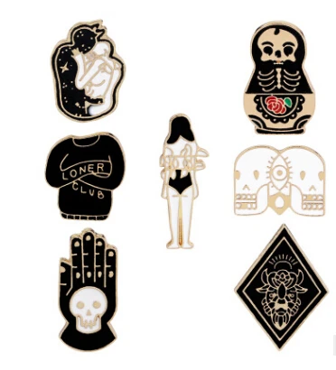

6 pc/1 Set Colorful Enamel Pin Cartoon Pins Brooches Collar Badges for Women Dress Scarf Brooch Pins Jewelry Accessories Gift