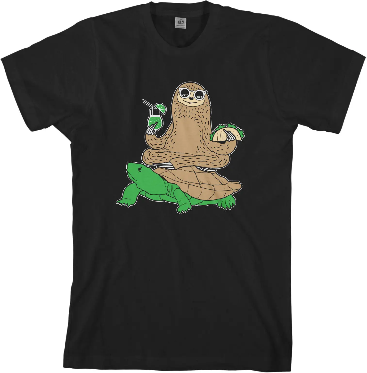 Фото Ленивая езда черепаха Мужская футболка медленно положена обратно|Мужские