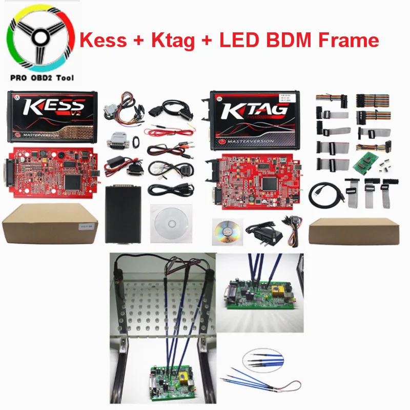 Kess Ktag Online Kess V2 V2.53 EU Red Kess V5.017 Master No Token Ktag V7.020 Manager Tuning Kit Ktag V2.23 ECU программист - Цвет: Kess Ktag LED Frame