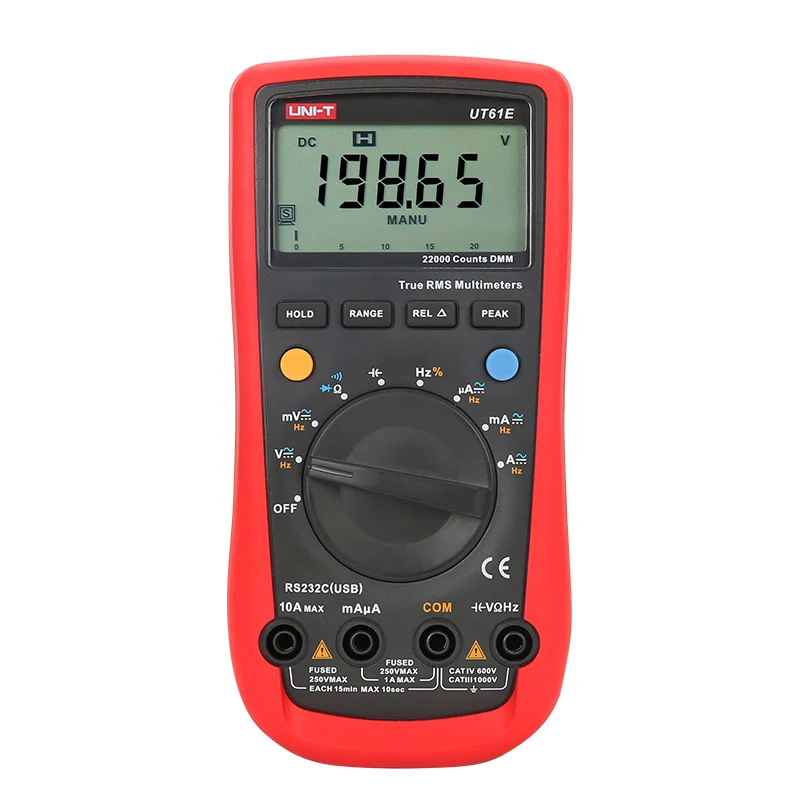 UNI-T мультиметров UT61A UT61B UT61C UT61D UT61E TRUE RMS RS232 Цифровой мультиметр REL AC/DC