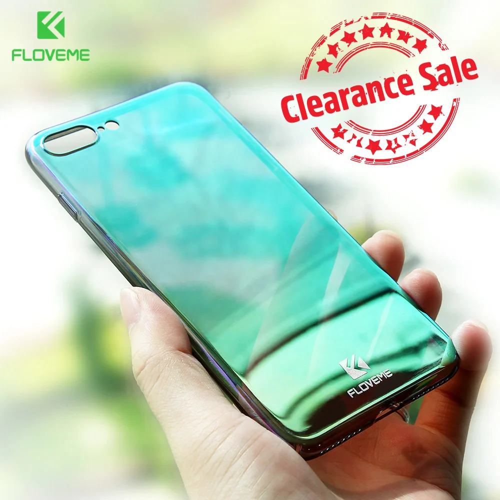 FlovemeТелефонный чехол для iPhone 6 6S 7 Plus 5 5S SE Обложка Ultra Thin PC Plated Glass Mirror Cases Phone Shells на