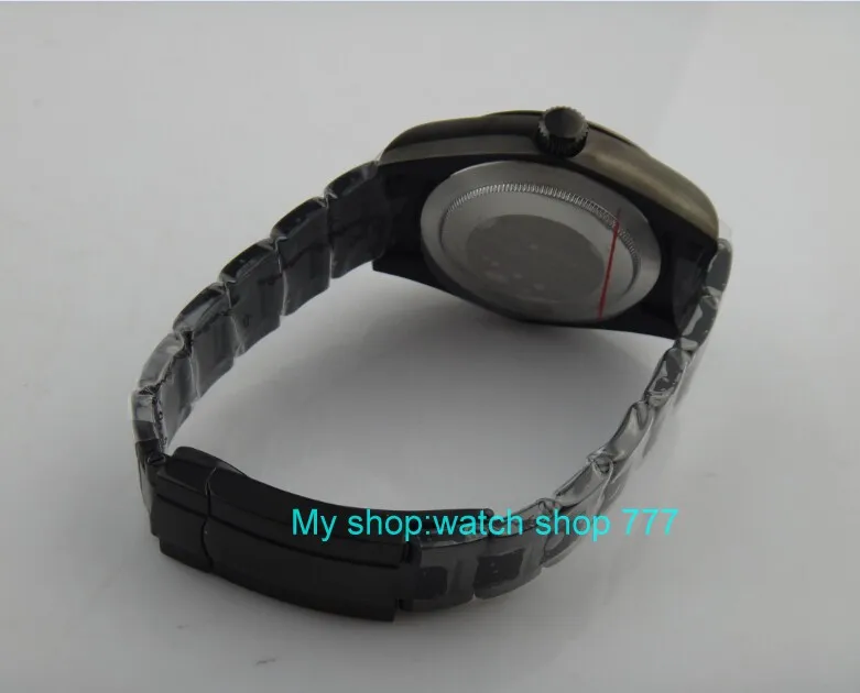 40 мм PARNIS белый циферблат автоматический самовсасывающий механизм сапфировое