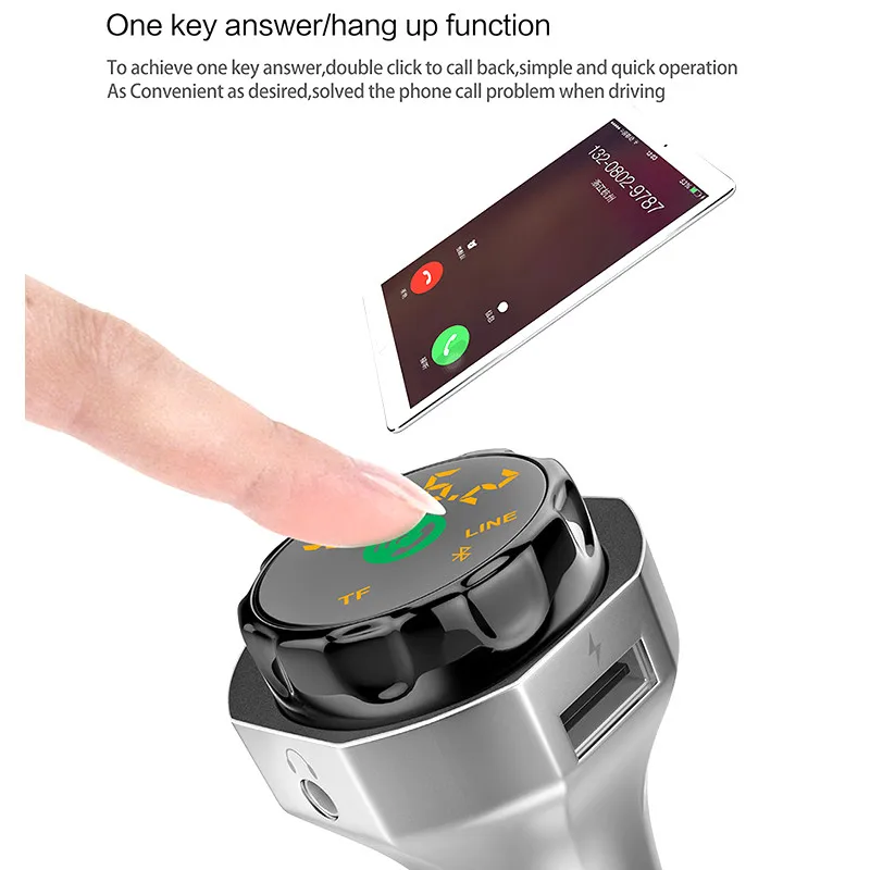 DOITOP Bluetooth 4 2 MP3 плеер двойной USB автомобильный Радио FM Handfree безопасность Молоток