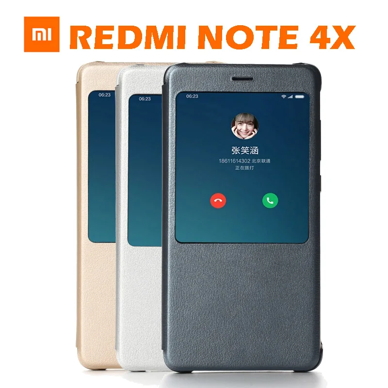 

Оригинальный чехол-книжка для Xiaomi Redmi note 4X Smart Wake-up, защитный чехол из ТПУ для redmi note4 X 4X, Розничная коробка