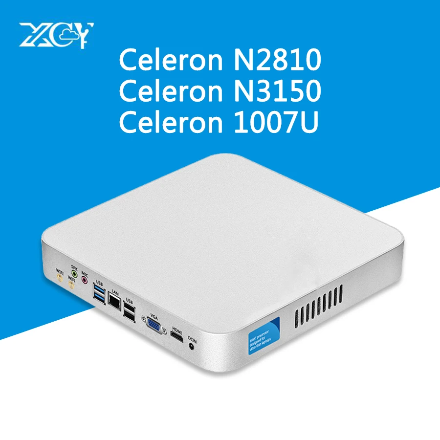 XCY Мини ПК Windows 10 Intel Celeron N3150 J1900 Pentium 2117U HTPC HDMI WiFI usb тонкий клиент офис неттоп компьютер ПК