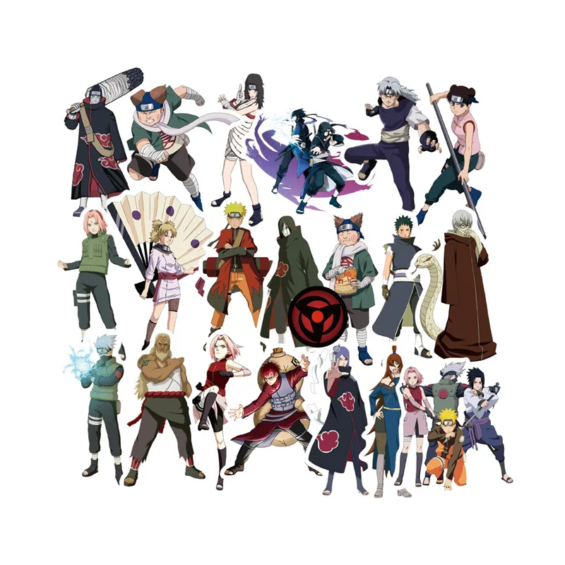 51PCS/set Waterproof Japan Anime Naruto Sticker For Laptop Car Trunk Skateboard Guitar Fridge Backpack Decal Toy Stickers | Игрушки и