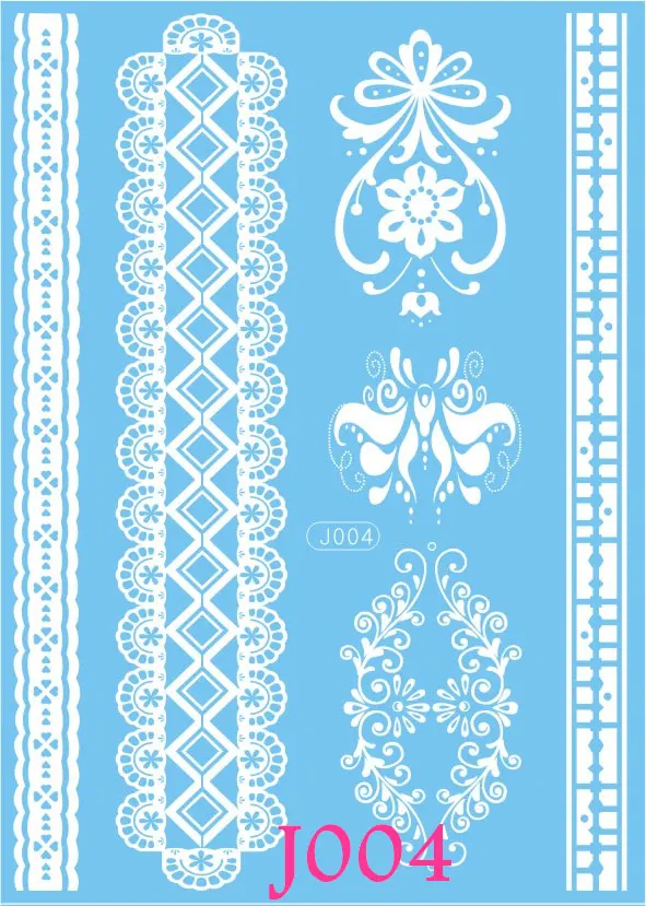 Кружевные узоры из хны 1 шт. наклейки с бантиком временная татуировка белые