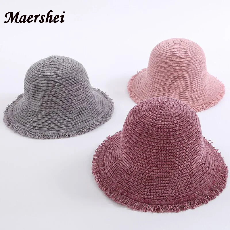 MAERSHEI/Высококачественная женская вязаная шапка в рыбацком стиле осенне зимняя
