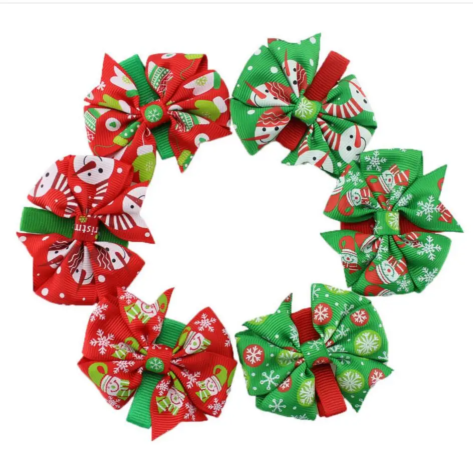 

300pcs Free shipping Christmas Hair Clips Snowflake - Candy - Holly - Handmade
