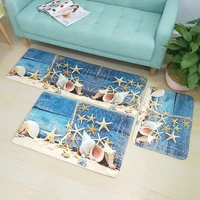 Multi Sizes Mediterranean Style Bathroom Carpets Bath Mat Set Thicken Printed Bathroom Floor Carpets Toilet Rugs Doormat
