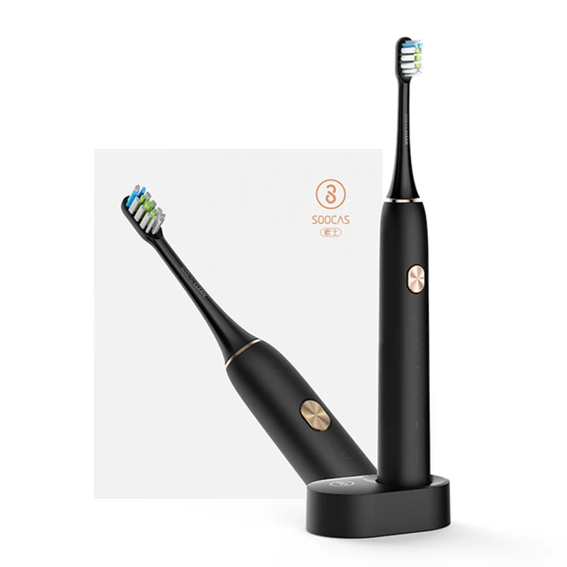 Black Standard Xiaomi Soocas X3 sonic электрическая зубная щетка обновленная ультразвуковая автоматическая зубная щетка для взрослых USB перезаряжаемая Водонепроницаемая Смарт-приложение - Цвет: Black Standard