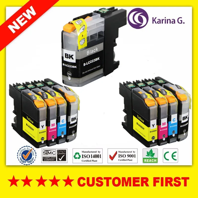 9PK для LC223 совместимый чернильный картридж Brother DCP 4120DW MFC J4420DW J4620DW J4625DW J5320DW J5620DW J5625DW