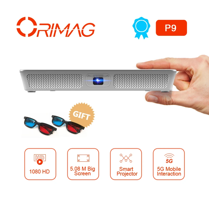 Мини HD P9 проектор 220 ANSI люмен легко переносить домашний 1080 P с батареей|Домашний