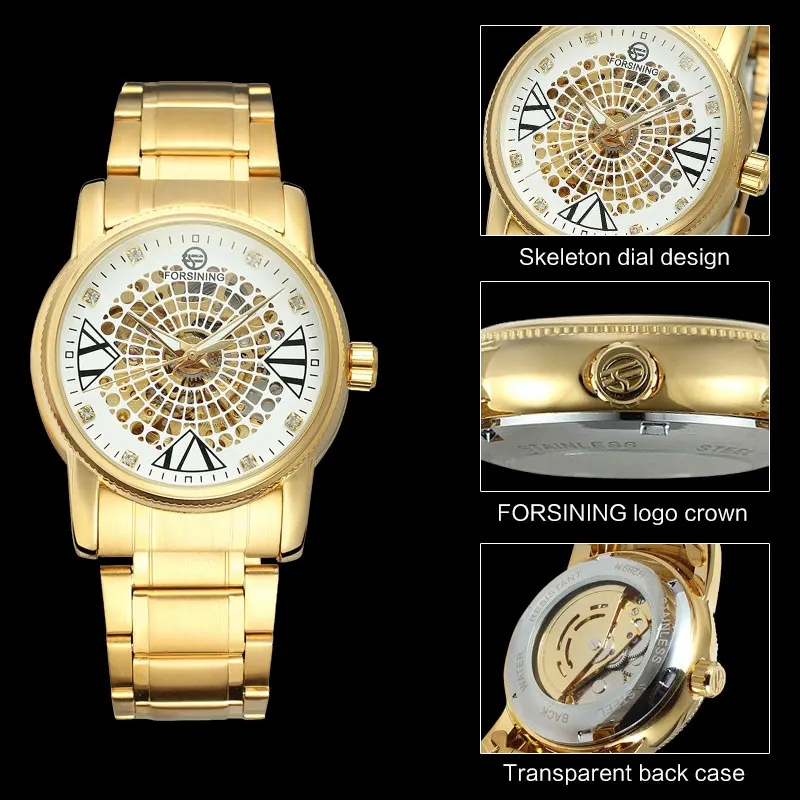 Часы наручные FORSINING Мужские автоматические брендовые роскошные механические с