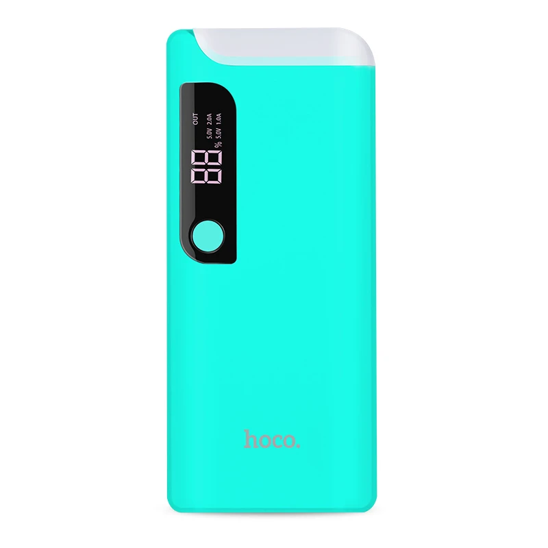 Синий HOCO 15000 мАч 18650 USB внешний аккумулятор с светодиодный настольной лампой и источником питания портативный внешний аккумулятор Универсальное зарядное устройство для мобильного телефона - Цвет: Синий