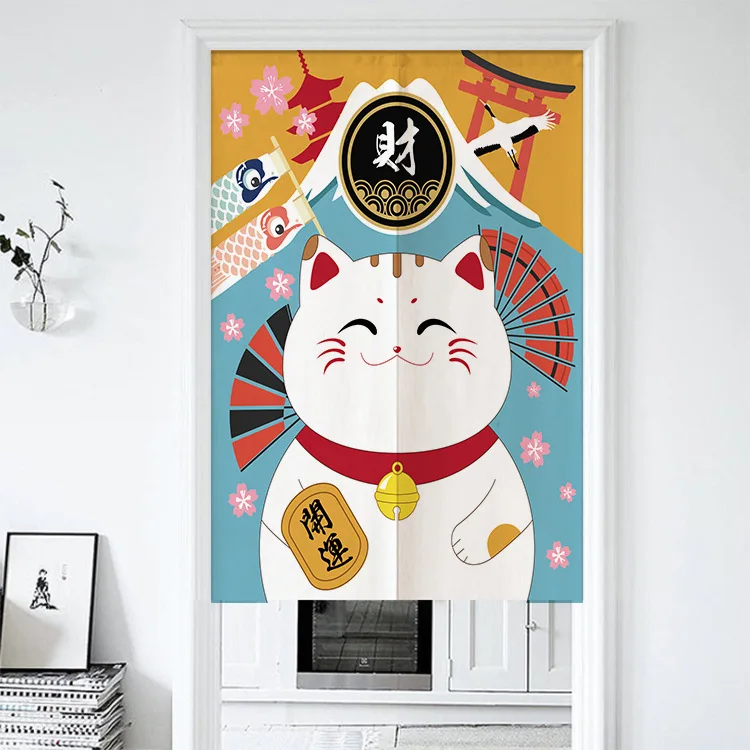 Японская дверь Lucky Cat занавеска для гостиной спальни занавес входа в Норен фэн шуй