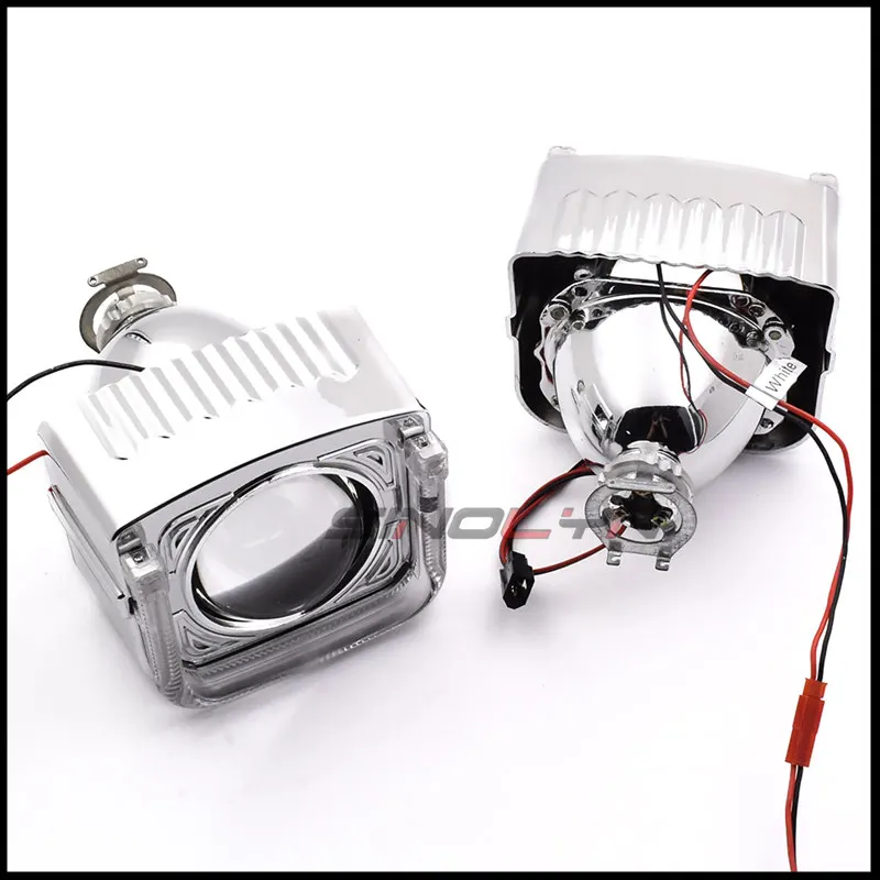 sinolyn 2 5 inch projector bi xenon lens for h4 h7 car angel devil eyes h1 hid led bulb headlight lenses lights car accessories free global shipping