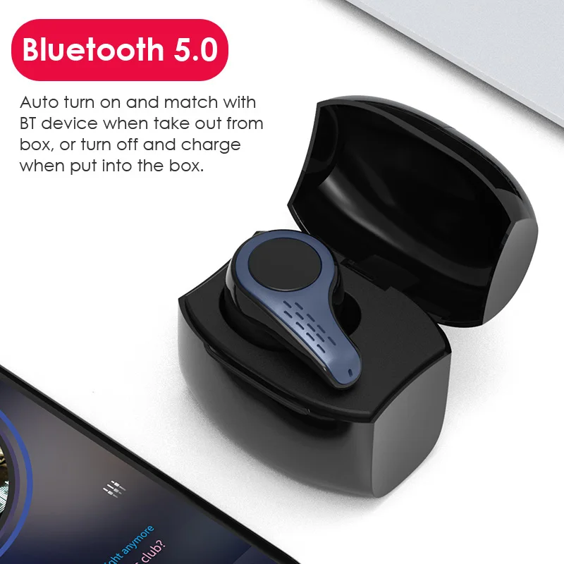 TWS стереонаушники с поддержкой Bluetooth 5 0 и зарядным футляром на 2200 мА · ч|Наушники