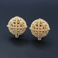 stud clip earrings post filigree circle base with loop hanger diy findings accessories african congo arab wedding jewelry making