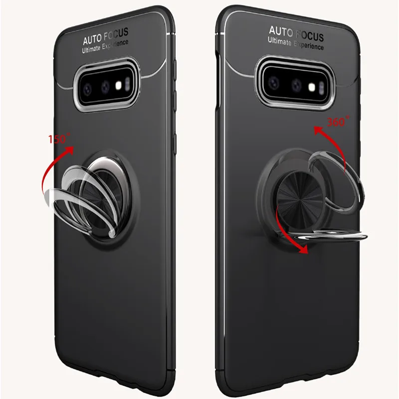 Мягкий силиконовый чехол для телефона samsung Galaxy S10 плюс + кольцо пряжки кронштейн