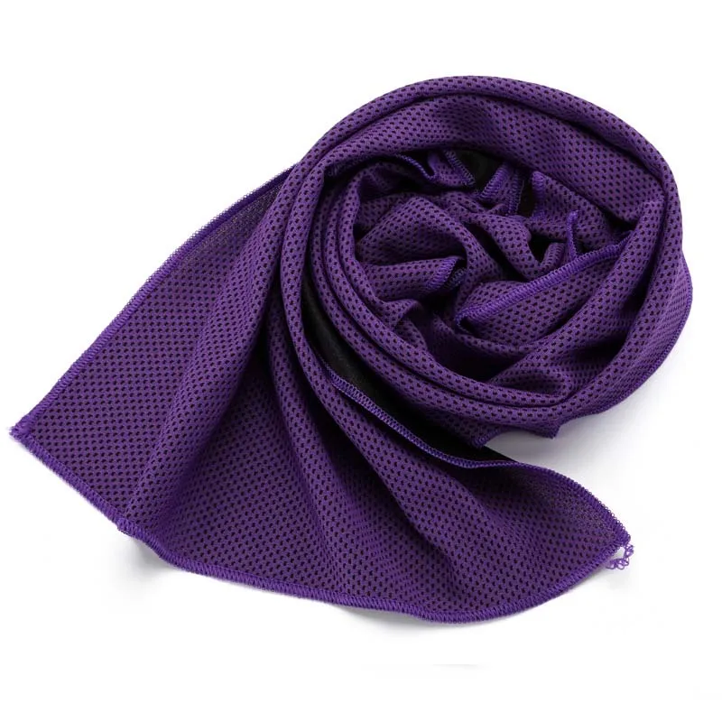 Purple 30*90 см охлаждающее полотенце удобное дышащее Летнее спортивное полотенце из микрофибры быстросохнущее прохладное полотенце toalla microfibra - Цвет: Purple