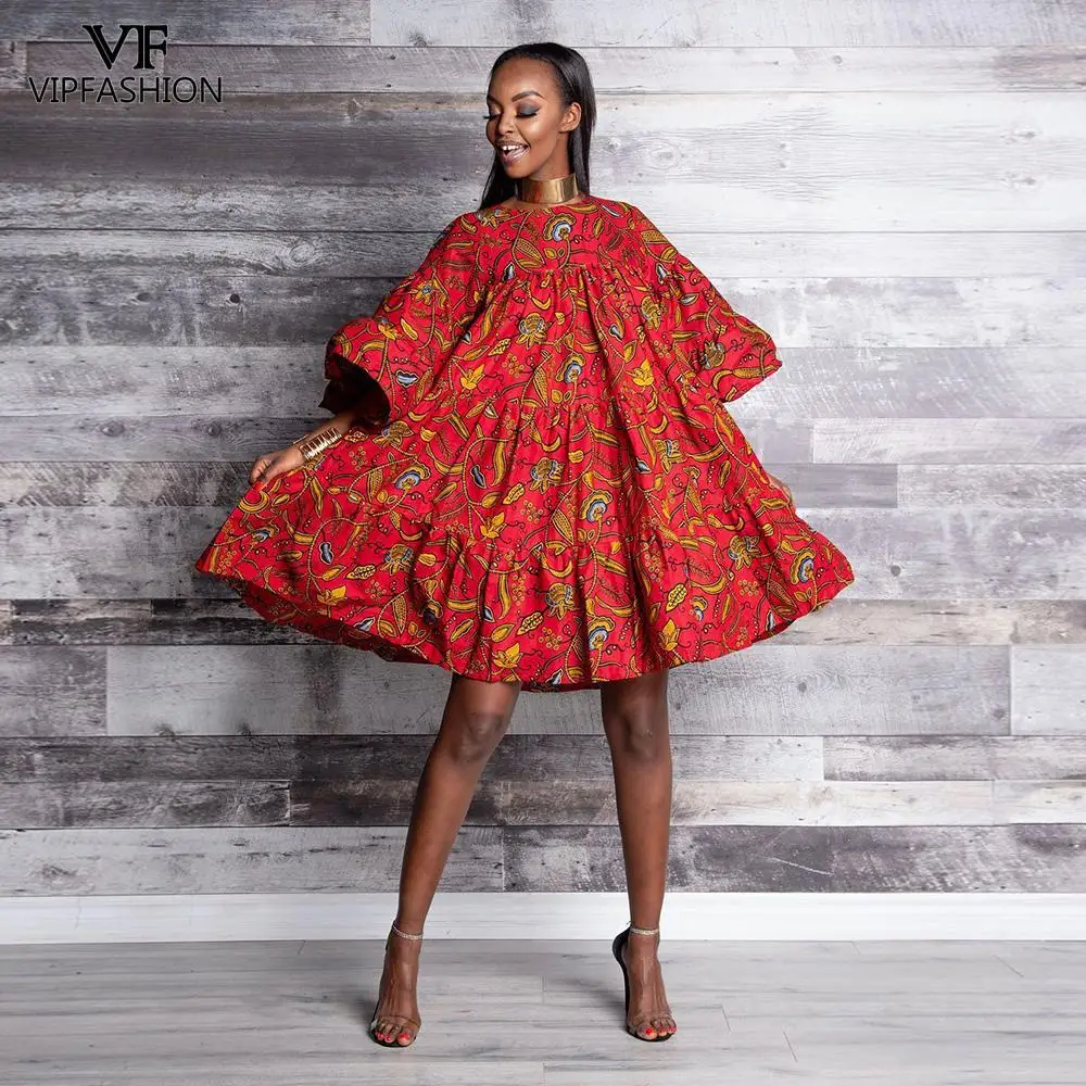 VIP модная женская летняя африканская одежда для женщин платье-баллон Винтажное с