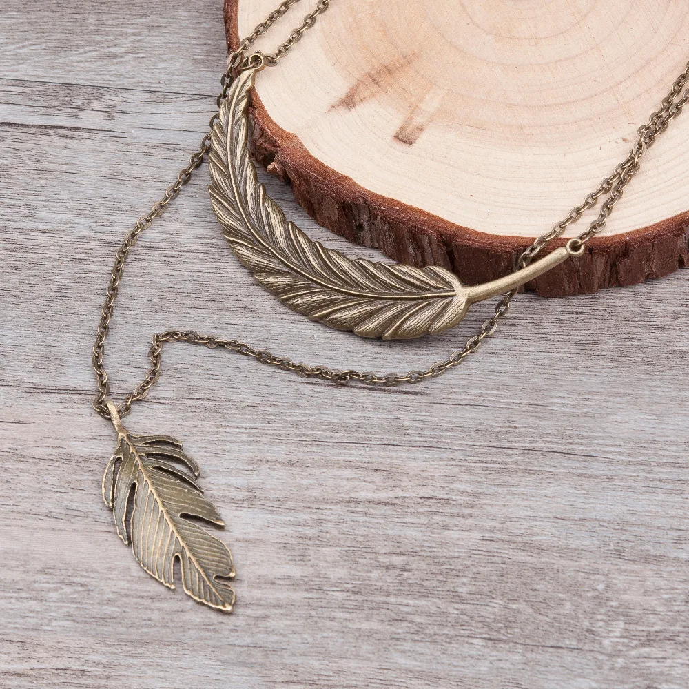 Doreen Box двухслойные винтажные в виде листика и ожерелье с перьями длинные женские