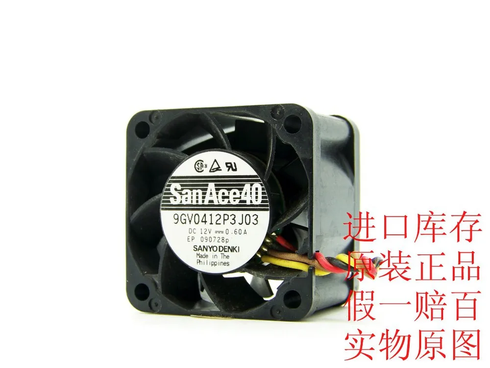 Для Sanyo 9GV0412P3J03 12V 0.60A ШИМ автоматическое управление скоростью 4028 1U вентилятор для