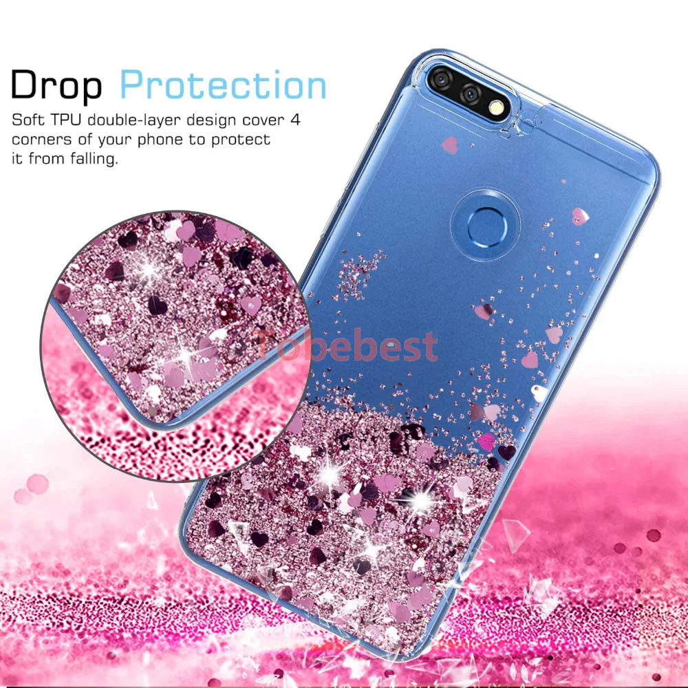 Чехол для Huawei Y7 2018/Y7 Prime Pro 2018/Honor 7C Силиконовый ТПУ чехол с динамическим блеском